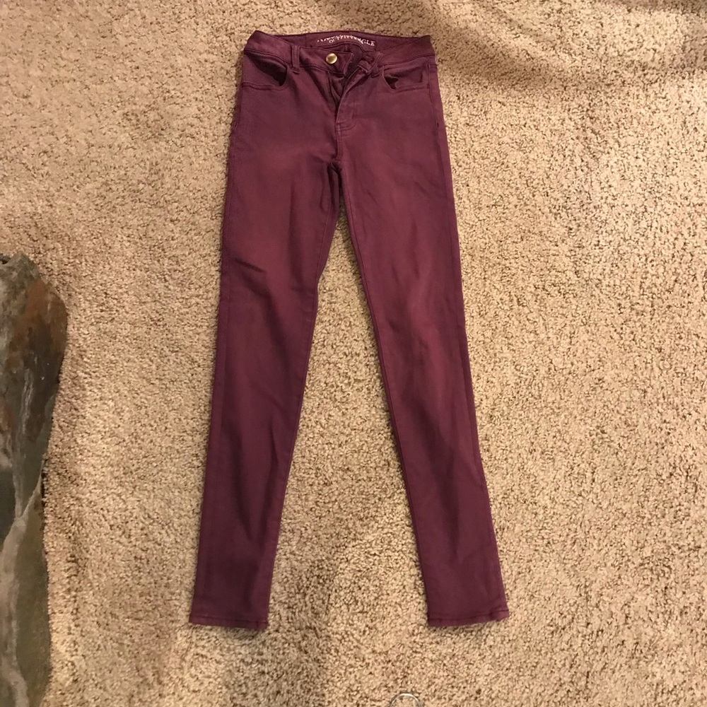maroon jeggings